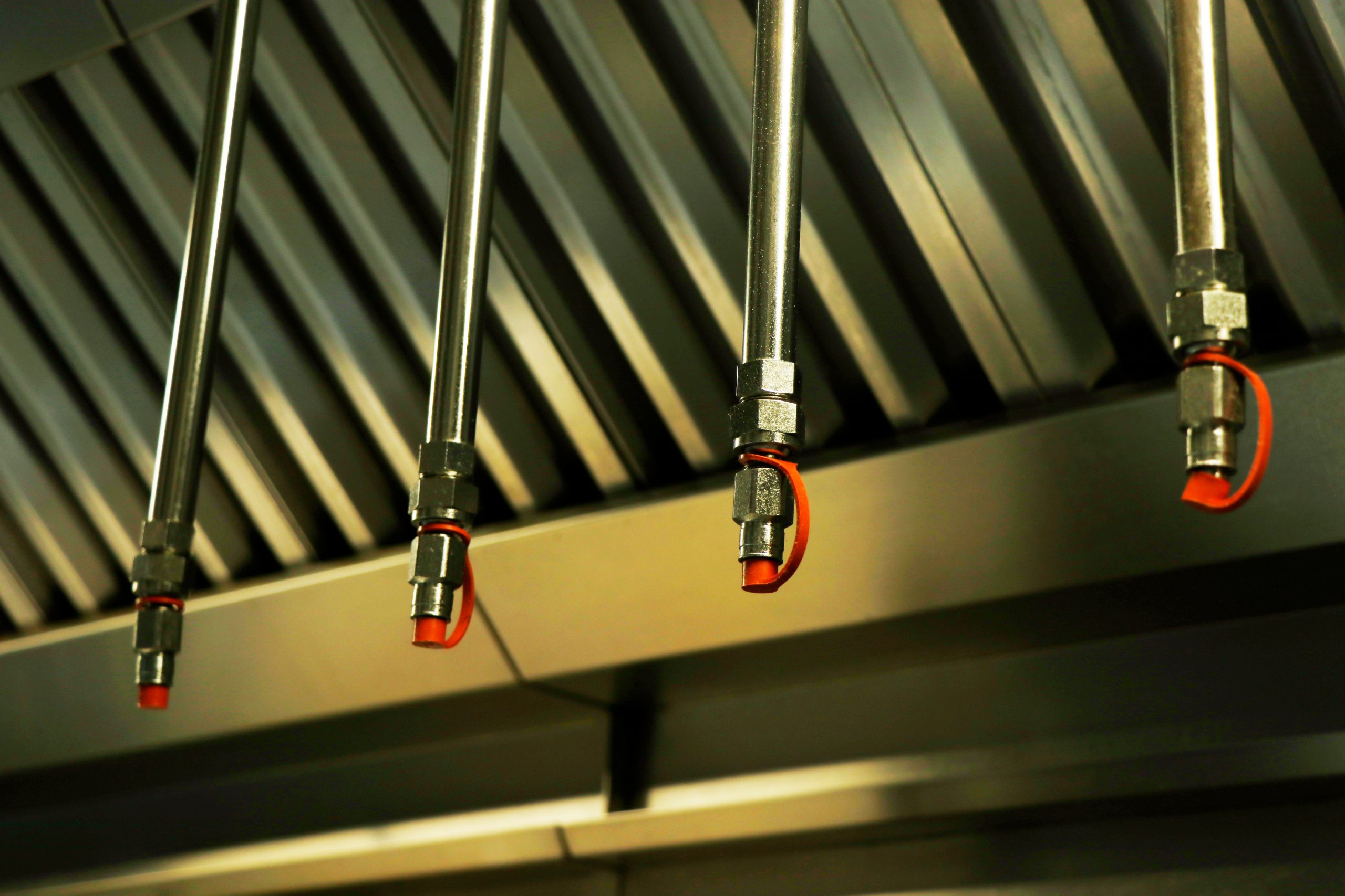fire and safety equipment, emergency water dispenser sprinkler under the roof hood usually fixed in kitchen, factories and warehouses to prevent the fire accident